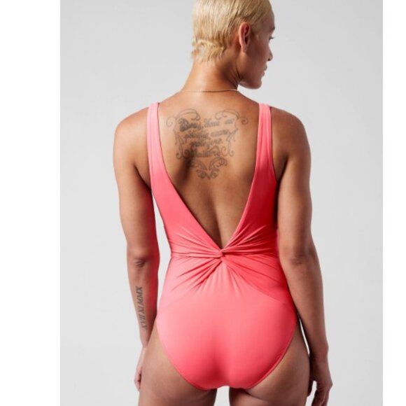 ATHLETA Brand Women's Hampton One Piece Swimsuit Size Medium Coral Petal - Picture 2 of 5